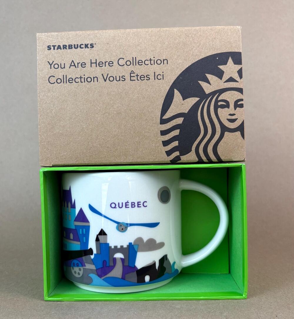 Starbucks Quebec mug, “You Are Here” collection, in original box, 14 oz